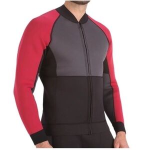 Sea-Doo Mens X-Large Black & Red Neoprene Montego Wetsuit Jacket Watersports New